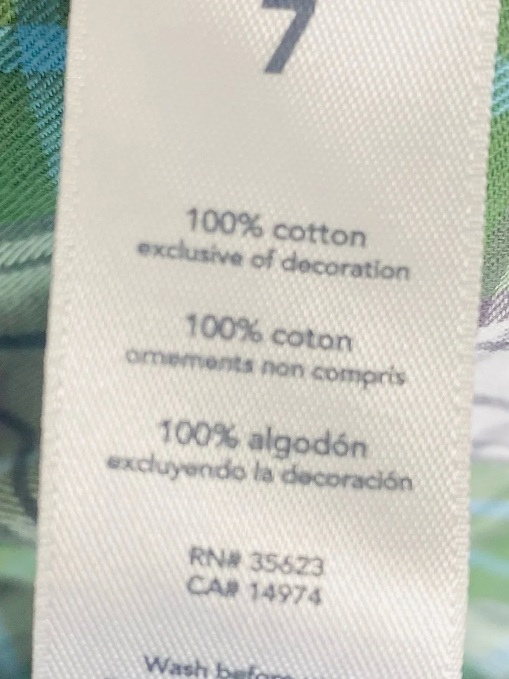 Carter's Green and White Plaid Button-Down Shirt